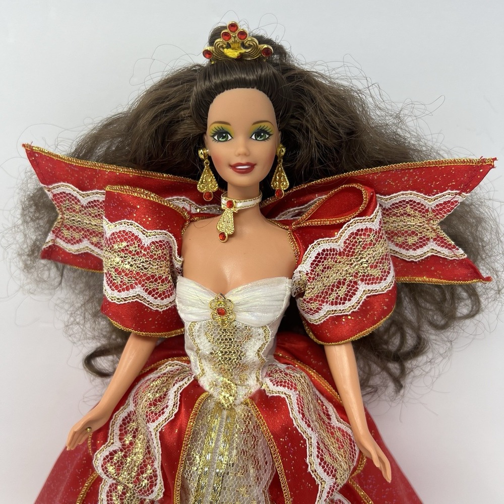 Vtg Barbie Doll Happy Holidays Special Edition in Original Red Outfit Gown